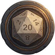 The Dicestiny twenty-sided die crest